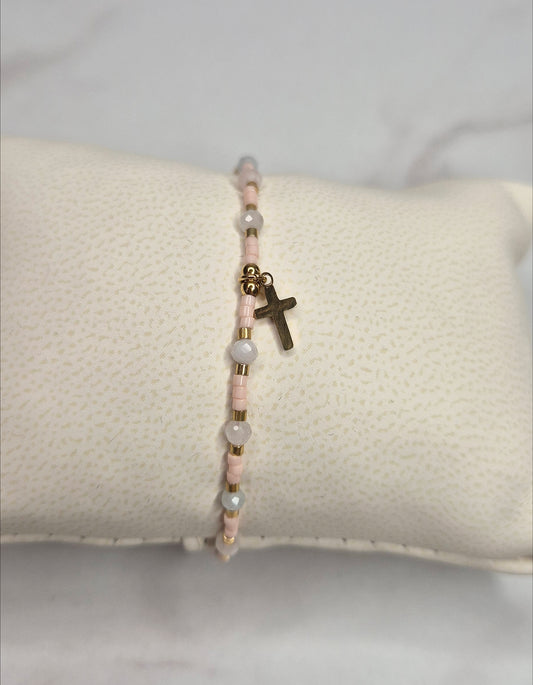 Bracelet Morganite croix