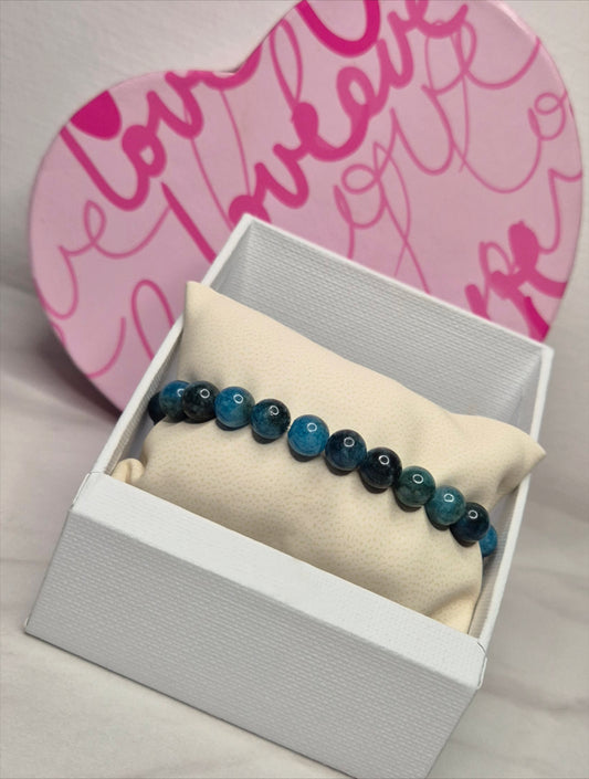 Bracelet pierres Apatite bleue